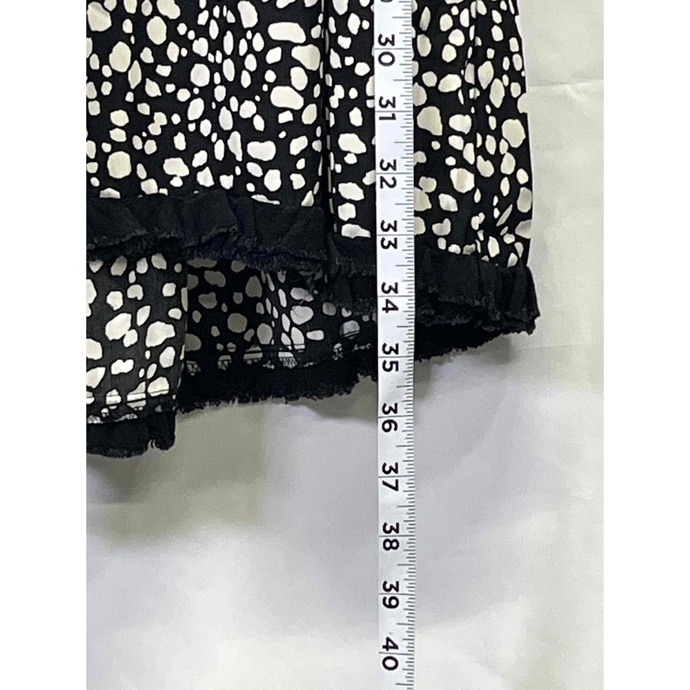 Umgee Sleeveless White Black Animal Print Open Back Fringe Tank Dress Medium - Picture 7 of 9